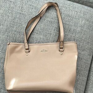 Coach Tan Leather Structured Tote